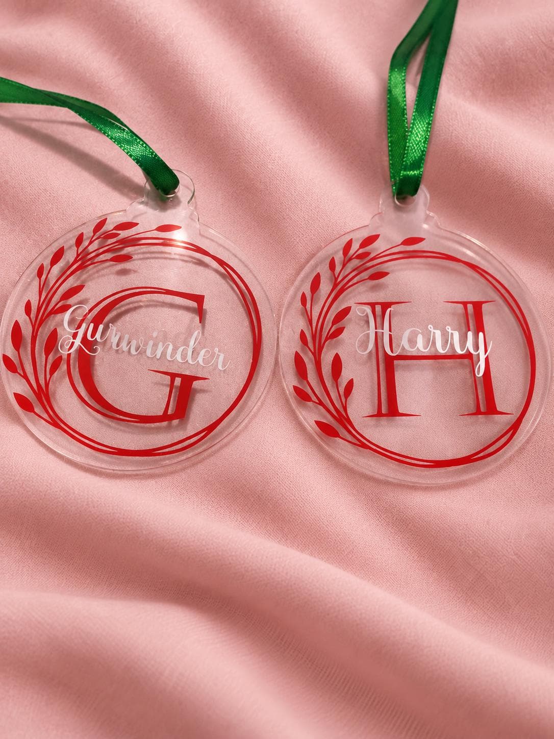 Personalised Christmas Bauble – Initial & Name Christmas Tree Decoration