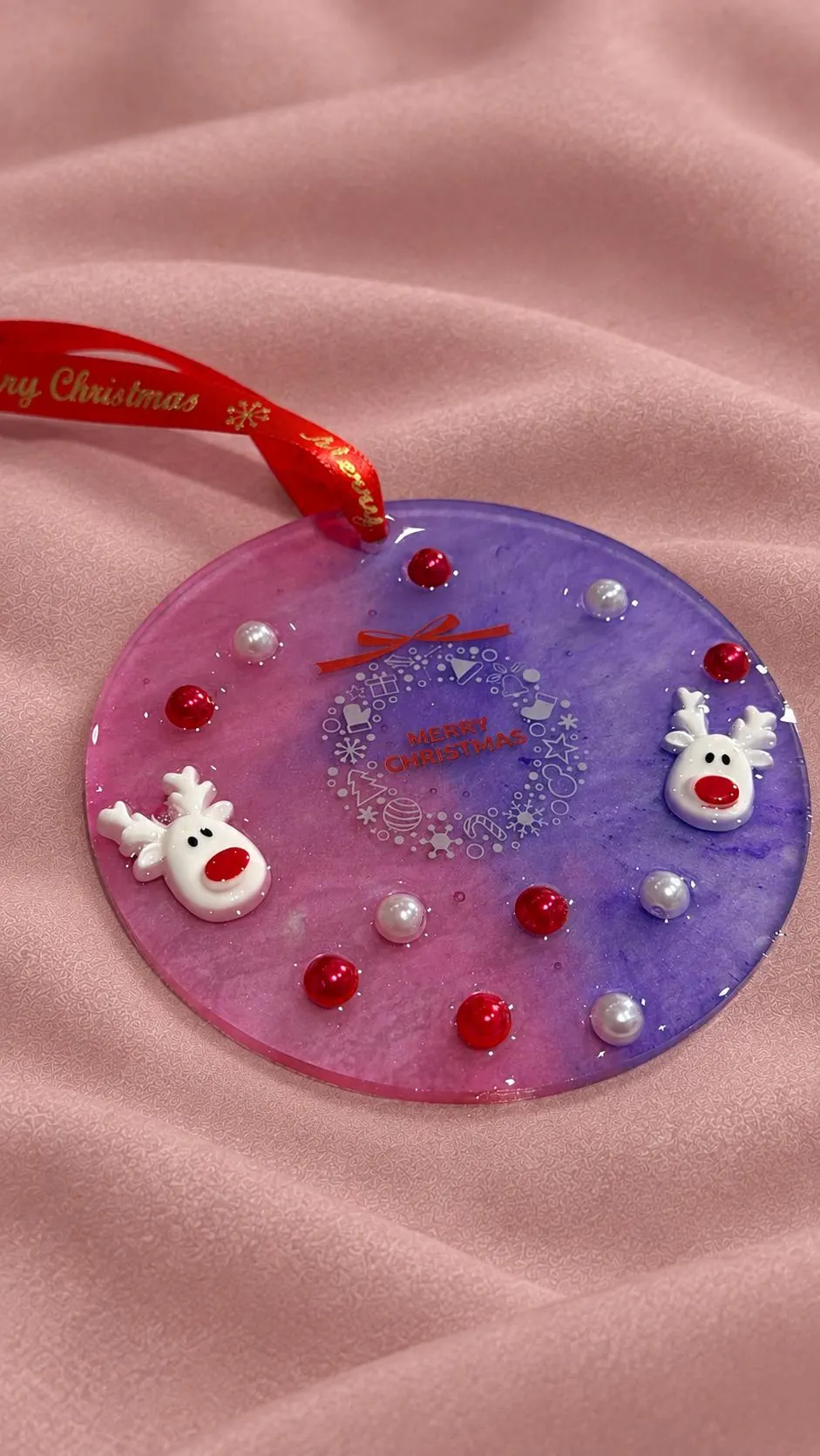 Handmade Resin Christmas Tree Decoration – Festive Hanging Ornament