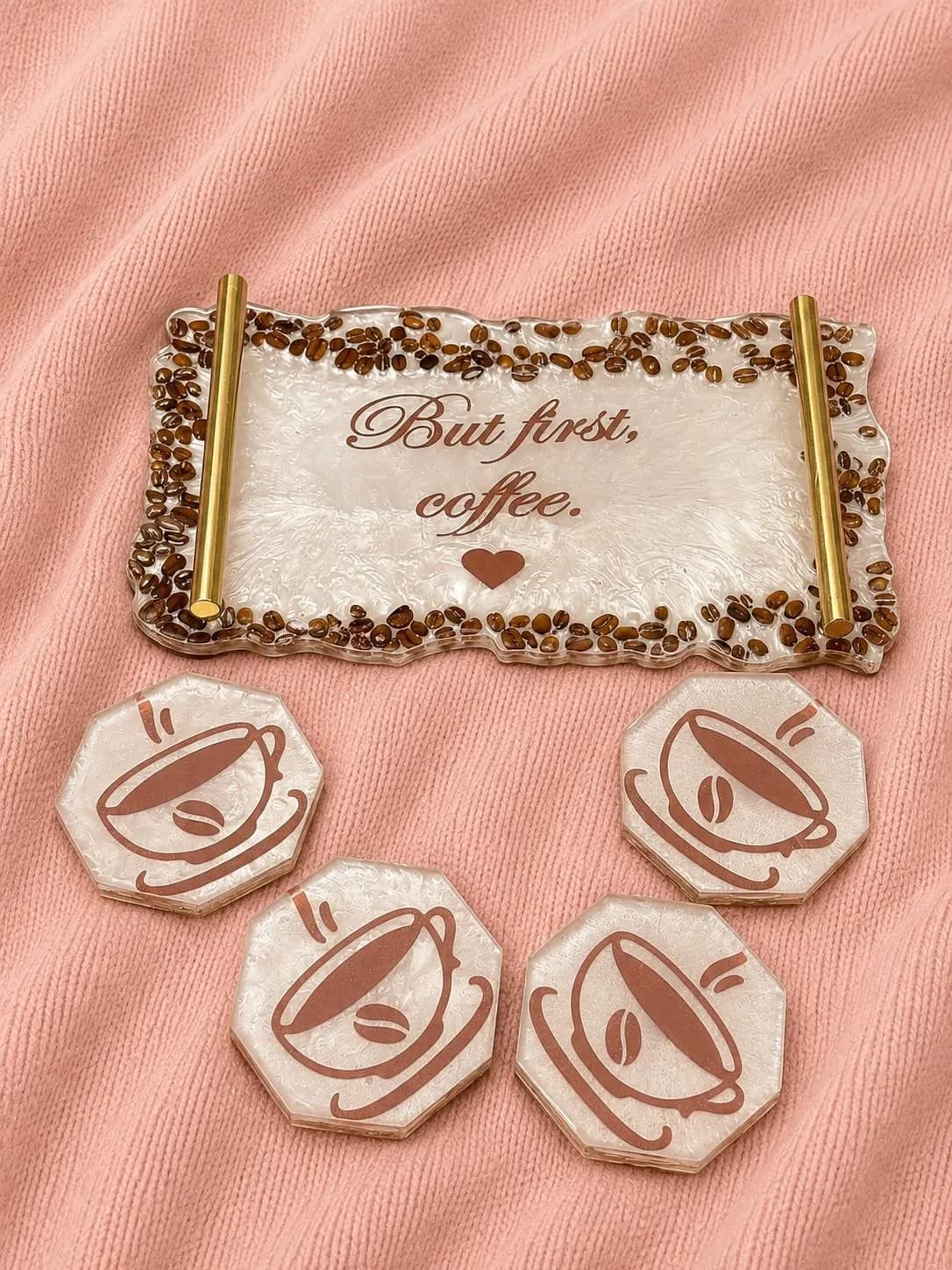 Handmade Resin Tray & Coaster Set
