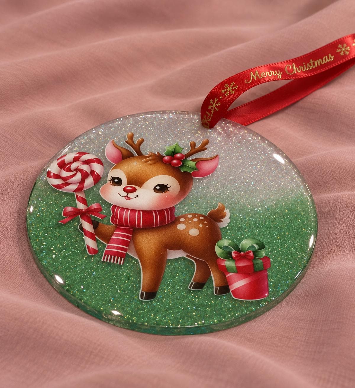 Handmade Reindeer Christmas Ornament | Resin Christmas Decoration