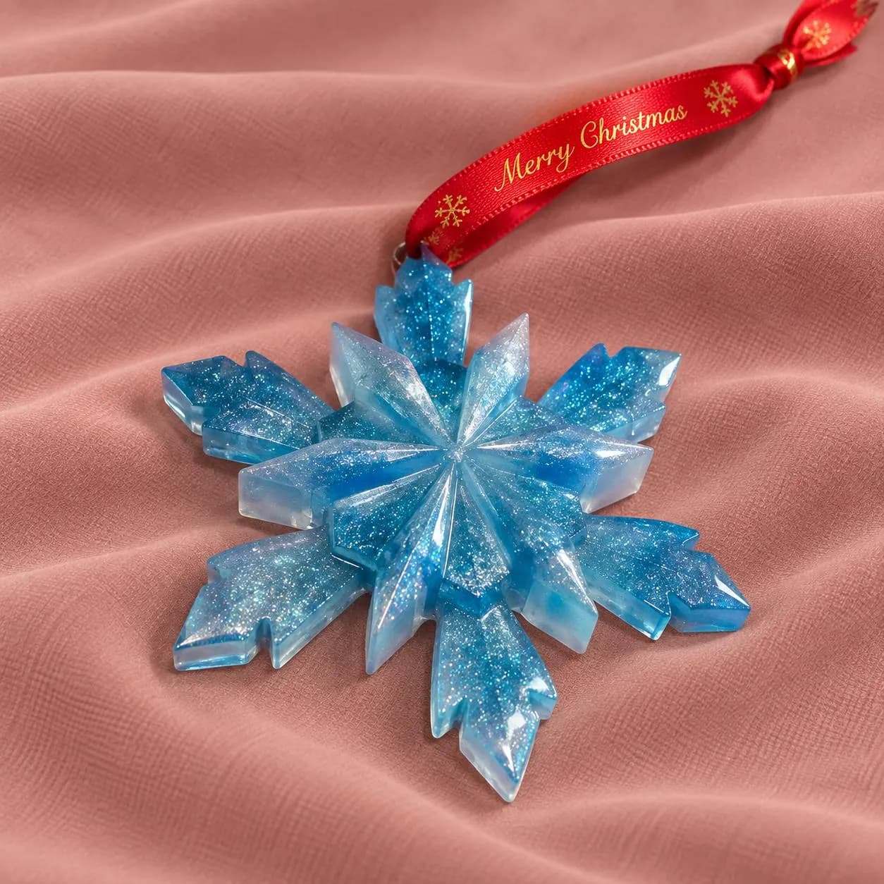 Handmade Resin Christmas Star Decoration – Solid Colour Christmas Tree Ornament
