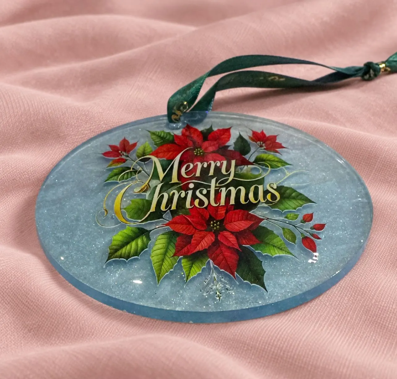 Handmade Resin Merry Christmas Ornament – Festive Christmas Tree Decoration